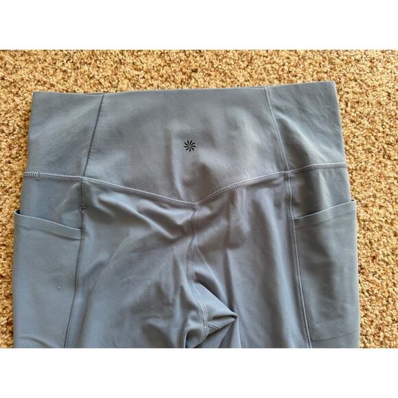 Athleta Salutation Stash Pocket II 7/8 Tight, size Large, Light Blue/Green - Picture 6 of 9